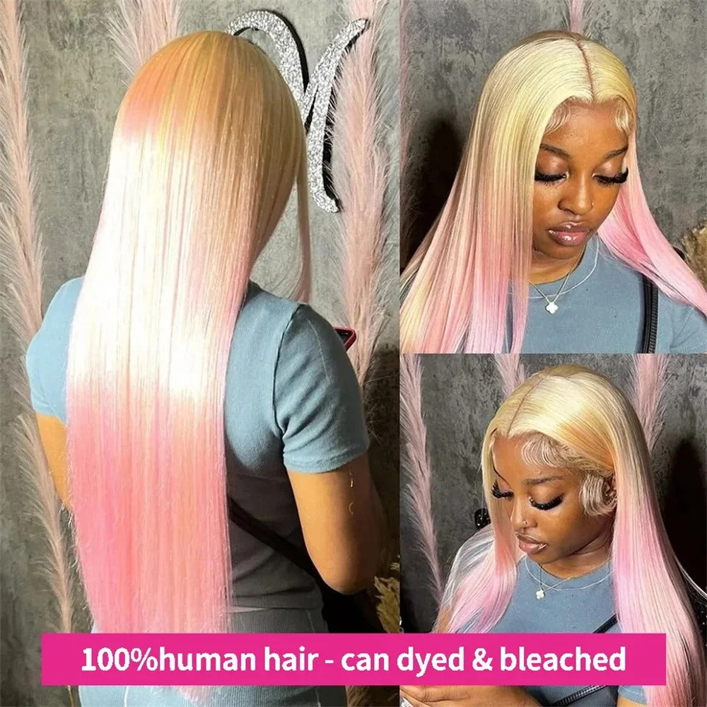 Premium 13x6 HD Lace Frontal Blonde Wig – Brazilian Straight Hair, 220% Density